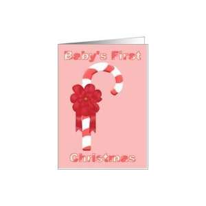  Baby Girls First Christmas Candy Cane Card Health 