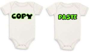 Copy paste newborn multiples twins baby infant bodysuit  