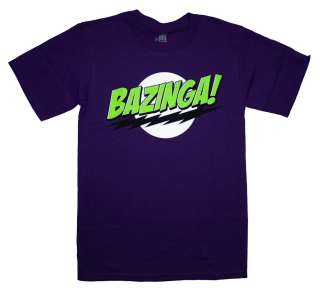   Big Bang Theory Purple Bazinga Sheldon Superhero TV Show T Shirt Tee