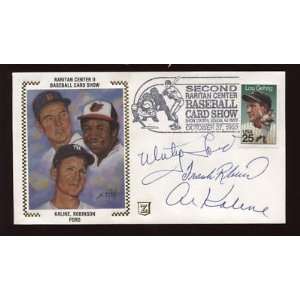 1990 Ford Frank Robinson Kaline Envelope Autographed   MLB Cut 
