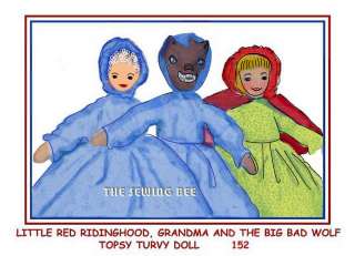 red riding hood grandma wolf topsy turvy doll pattern  