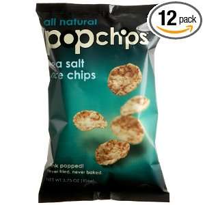 Popchips Sea Salt Rice Chips, 3.75 Ounce Bags (Pack of 12)  