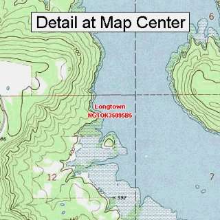 USGS Topographic Quadrangle Map   Longtown, Oklahoma (Folded 