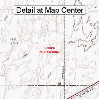  USGS Topographic Quadrangle Map   Coburn, Texas (Folded 