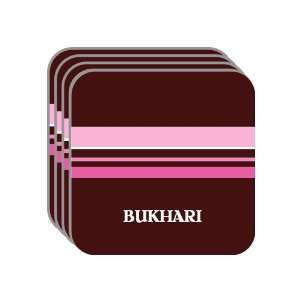 Personal Name Gift   BUKHARI Set of 4 Mini Mousepad Coasters (pink 