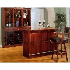    Cherry Finish Bar Chairs With Wine Wall Unit Furniture & Decor