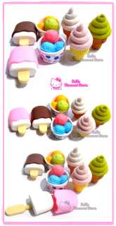 Iwako Japanese Food Erasers  Ice Cream Set (7 Pieces)  