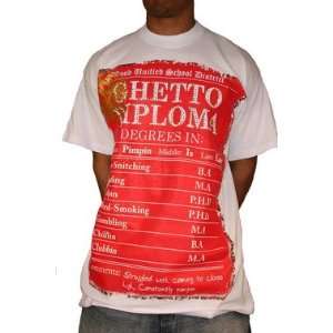  Ghetto Diploma Bling T Shirt, Red White, L Everything 