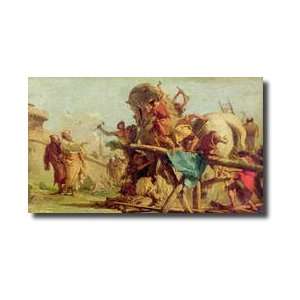  The Building Of The Trojan Horse C1760 Giclee Print