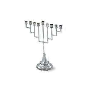  Sterling Silver Hanukkah Menorah with Rows of Pearls and 