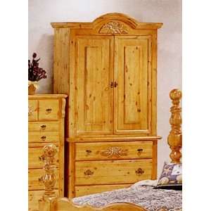   Pine Wood TV Armoire Stand Entertainment Center Furniture & Decor