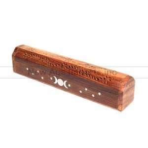 Triple Moon Wood Incense Box Burner 12L (2 pieces)