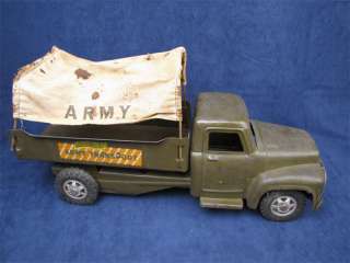 Buddy L Army Transport Pressed Steel Toy Canopy Truck  