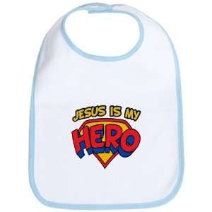  Baby Bib Sky Blue Jesus Is My Hero 