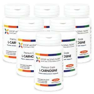 CARNOSINE Capsules 500 mg. (6 Pack) Premium Grade, Advanced Anti 