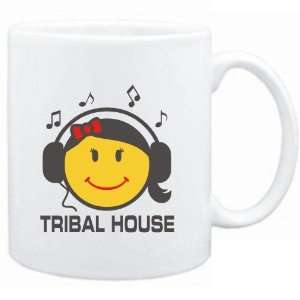  Mug White  Tribal House   female smiley  Music Sports 