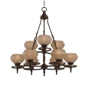 Triarch 32094 Gibson Collection 9 Light Chandelier, English Bronze 