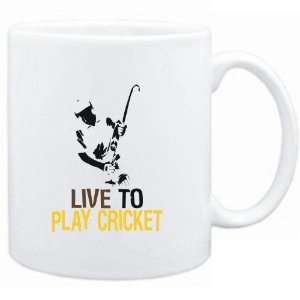  Mug White  LIVE TO play Cricket  Sports Sports 