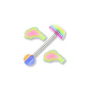  100 14g 5/8 FUNKY LAYER ACRYLIC TONGUE BARBELLS Jewelry