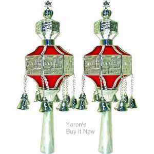  NEW Finials Rimonim for Torah 29 Cm / 11.4  Dark RED 