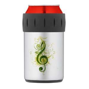    Thermos Can Cooler Koozie Green Treble Clef 