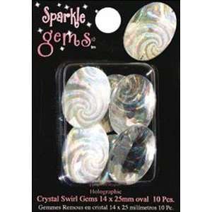  Oval Sparkle Gems 14x25mm 10/Pkg Crystal