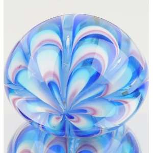   Three Colors, Pink, Blue and White Swirl Paperweight Furniture