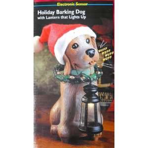  Holiday Barking Dog with Lantern That Lights up Motion 