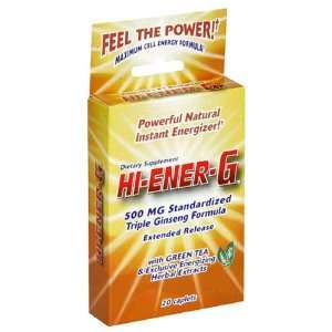 Hi Ener G Triple Ginseng Formula, 500 mg Standardized, Caplets, 20 