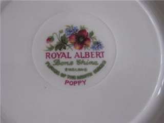 Royal Albert England AUGUST Poppy Tea Cup & Saucer EXC  