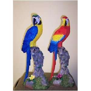  Macaw on Rock 16.5in 2 per pack