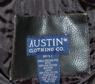Boys ~ Austin Clothing Co ~ Faux Leather Jacket Coat ~ Size L  