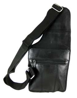 Black Leather Holster Style Travel Wallet  