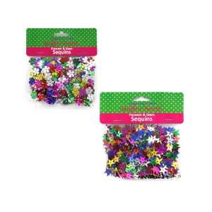  2 Pack Floral and Star Sequins, Assorted Colors Arts 