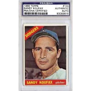  Sandy Koufax Autographed/Hand Signed 1966 Topps Card PSA 