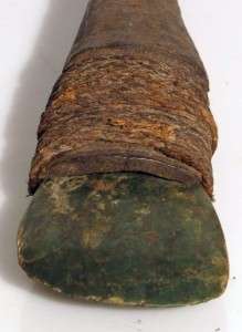 SUPERB EARLY GREEN STONE HAFTED AXE,NEW GUINEA  