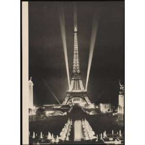  Reprint Les bassins de Chaillot, la tour Eiffel et le 