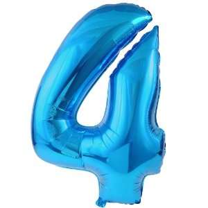  Lets Party By Party Destination #4 Blue Foil Balloon 