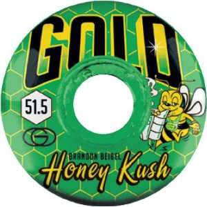  Gold Biebel Honey Kush 51.5mm Clear Green Skateboard 