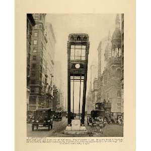  1924 Print Traffic Signal Tower Fifth Ave. 42nd St. NYC 
