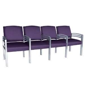  High Point Trados Metal Frame Four Ganged Guest Chairs 