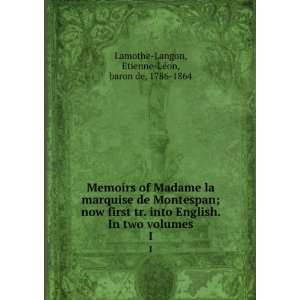   volumes. I Etienne LÃ©on, baron de, 1786 1864 Lamothe Langon Books