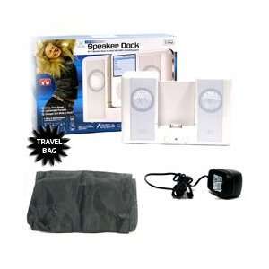 Trademark Ipod Speaker Docking Station W/ Travel Bag Crisp Clear Sound 