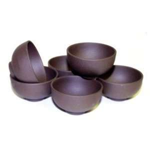  Set of 6 Brown Yixing Tea Cups ~ 1.5 oz.