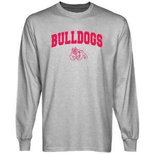  Fresno State Bulldogs Ash Logo Arch Long Sleeve T shirt 