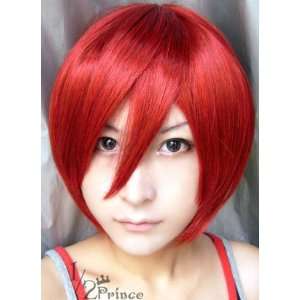   short straight Party heat resist Cosplay Wig   Red