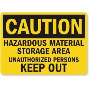 Caution Hazardous Material Storage Area Unauthorized Persons Keep Out 
