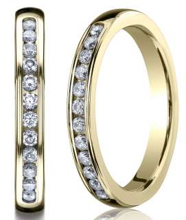 3mm 14K Yellow Gold S10 14 .24ct Diamond Channel Set Wedding Band Ring 