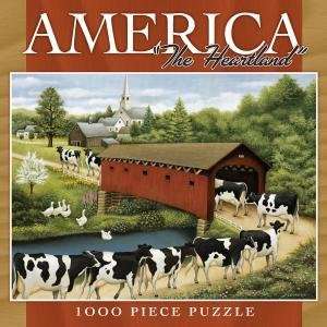   The Heartland 1000pc Puzzle   Cows in West Arlington Toys & Games