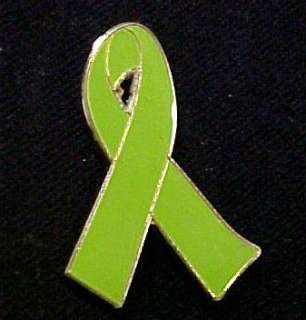 Non Hodgkins Lymphoma Lime Green Awareness Ribbon Pin  
